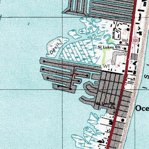 Topographic Map of Bayside Keys, MD