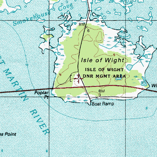 Topographic Map of Isle of Wight Medical Center, MD
