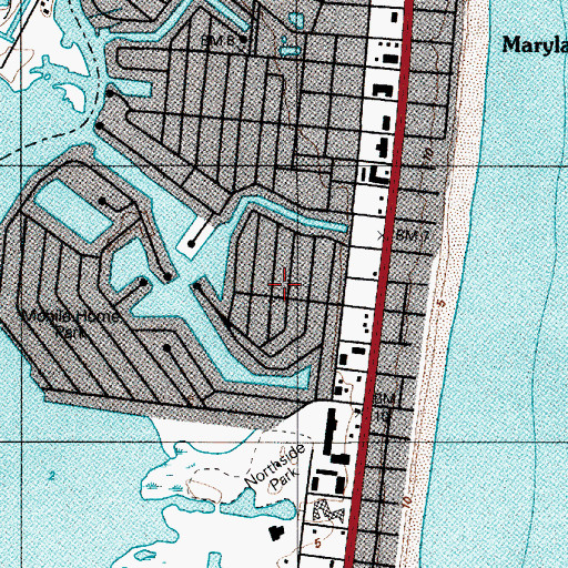 Topographic Map of Montego Bay, MD