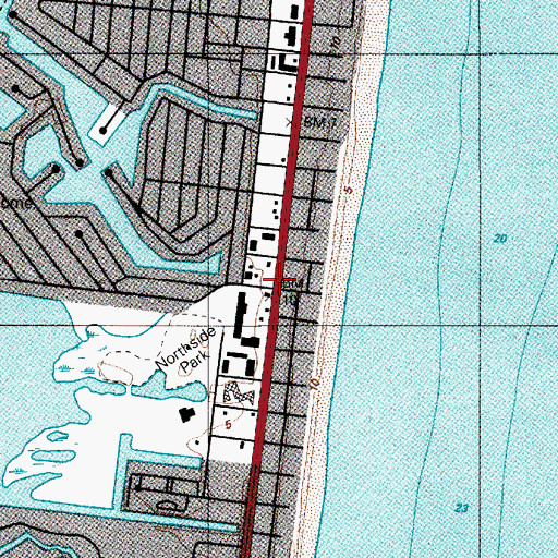 Topographic Map of Montego Station Ocean City Post Office, MD