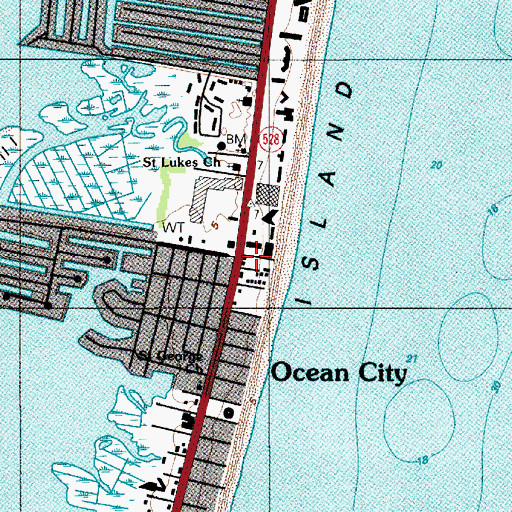 Topographic Map of Ninetythird Street Medical Center, MD