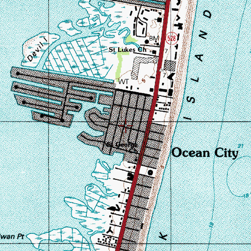 Topographic Map of Ocean Bay City, MD
