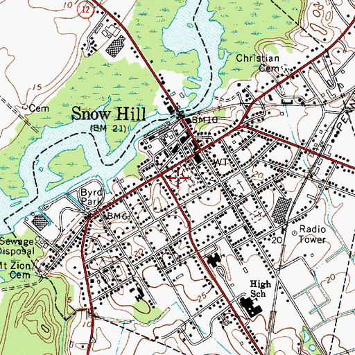 Topographic Map of All Hallows Episcopal Cemetery, MD