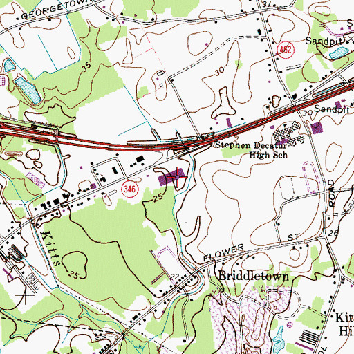 Topographic Map of Ames Shopping Center, MD