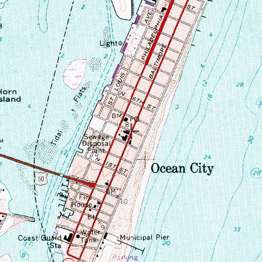 Topographic Map of Atlantic United Methodist Church, MD