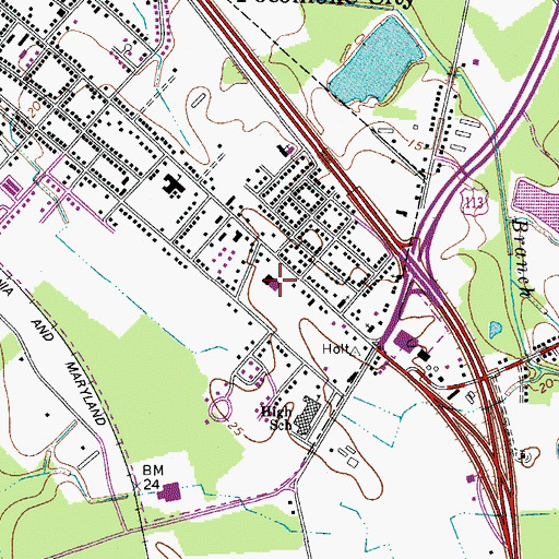 Topographic Map of Baylis Shopping Center, MD