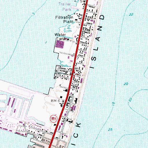 Topographic Map of Bayshore Estates, MD
