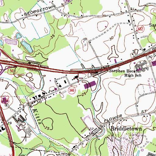 Topographic Map of Berlin Shopping Center, MD
