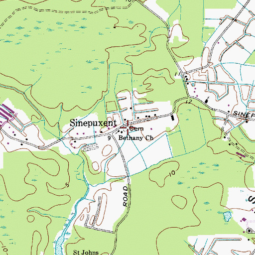 Topographic Map of Bethany Cemetery, MD