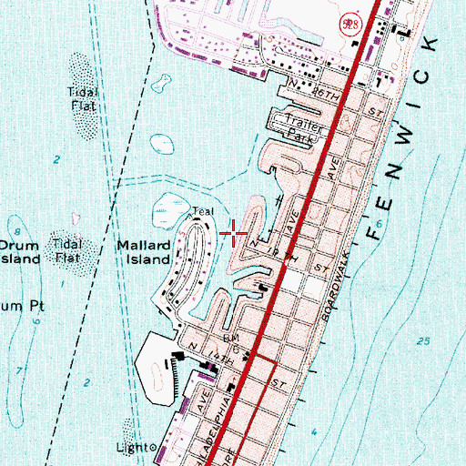 Topographic Map of Bluefish Cove, MD