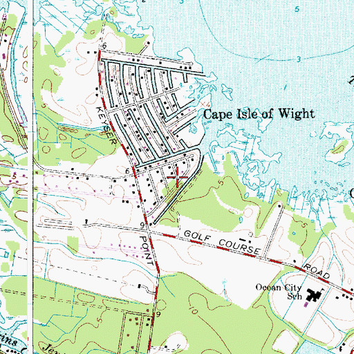 Topographic Map of Captains Knoll, MD