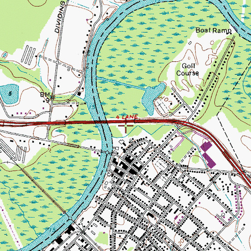 Topographic Map of Cypress Park, MD