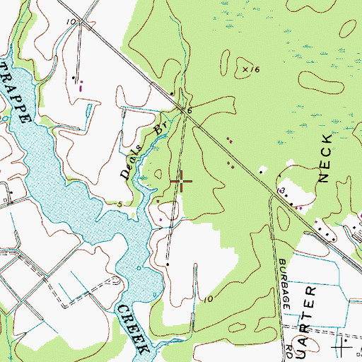 Topographic Map of Dills Acres, MD