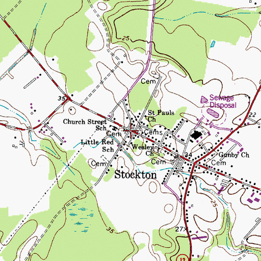 Topographic Map of Episcopal Chapel of the Holy Cross, MD