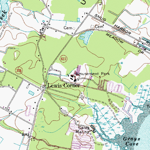 Topographic Map of Frontier Amusement Park, MD
