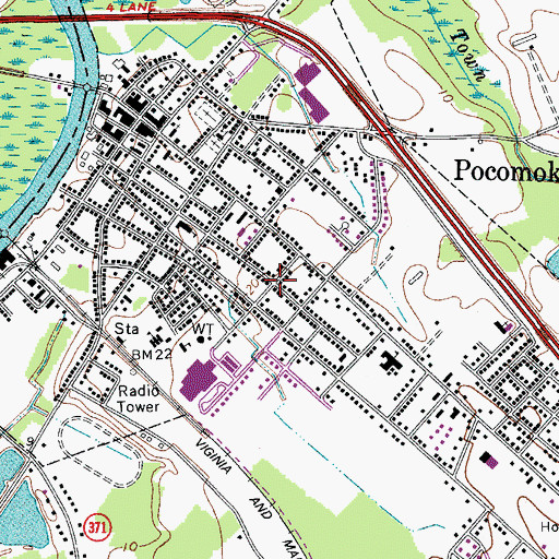 Topographic Map of Glad Tidings Assembly of God Church, MD