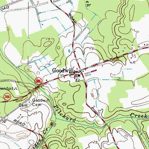 Topographic Map of Goodwill Baptist Church, MD