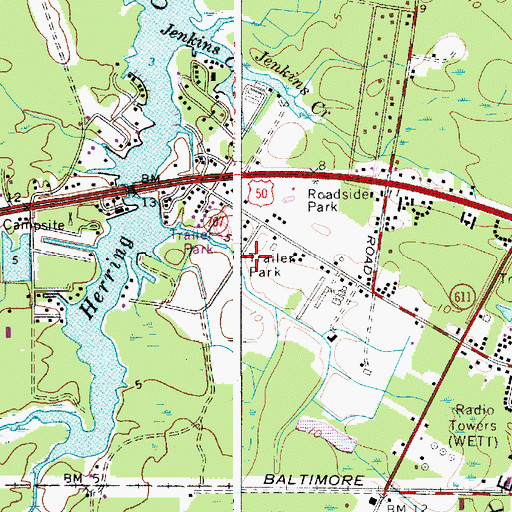 Topographic Map of Green Ridge Mobile Home Park, MD