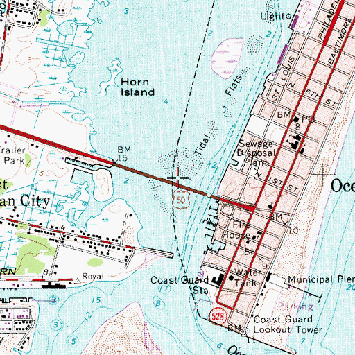 Topographic Map of Harry W Kelly Memorial Bridge, MD