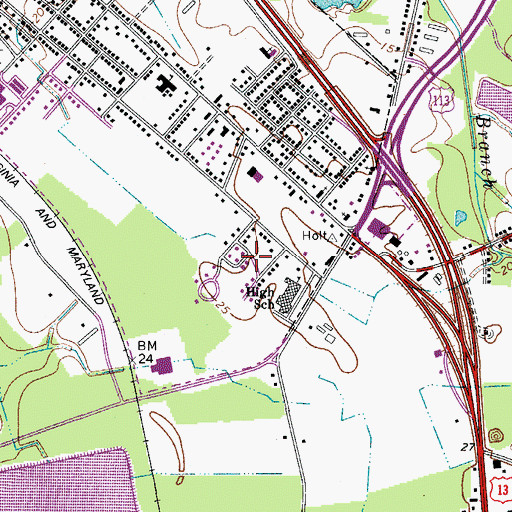Topographic Map of Homewood, MD
