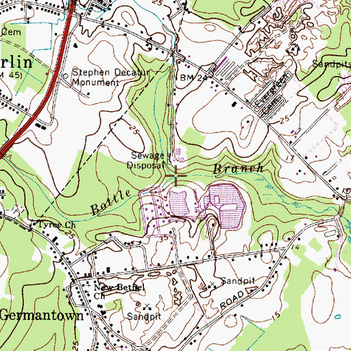 Topographic Map of Hudson Branch, MD