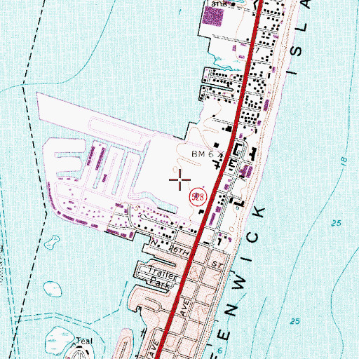 Topographic Map of Jolly Roger Amusement Park, MD