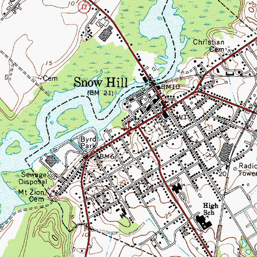 Topographic Map of Julia A Purnell Museum, MD