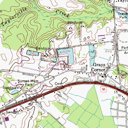 Topographic Map of Lake Haven Mobile Home Park, MD