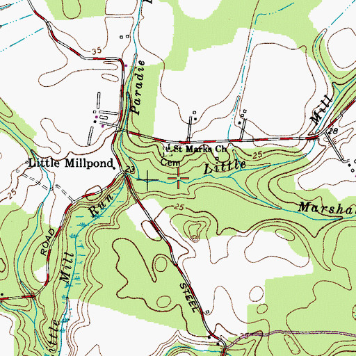 Topographic Map of Little Millpond, MD