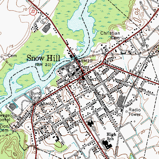 Topographic Map of Makemie Memorial United Presbyterian Church, MD