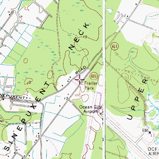 Topographic Map of Morris Mobile Home Park, MD