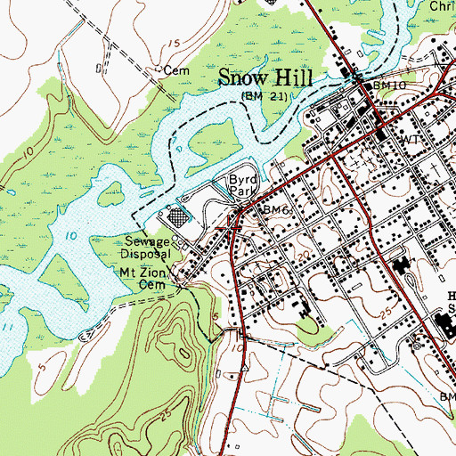 Topographic Map of Mount Zion Baptist Church, MD
