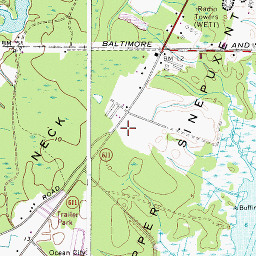 Topographic Map of Mystic Harbor, MD