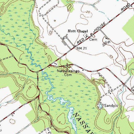 Topographic Map of Nassawango Church (historical), MD