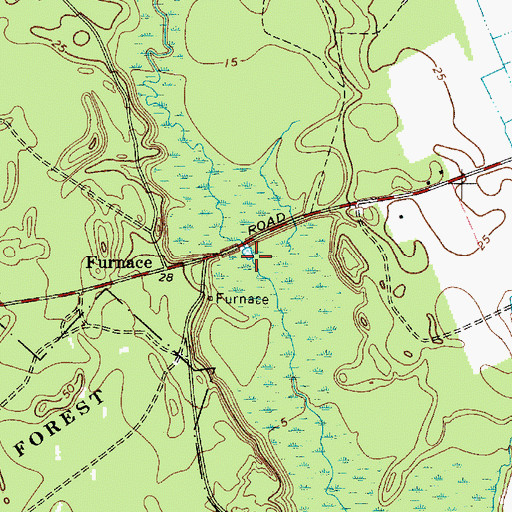 Topographic Map of Nassawango Mill (historical), MD