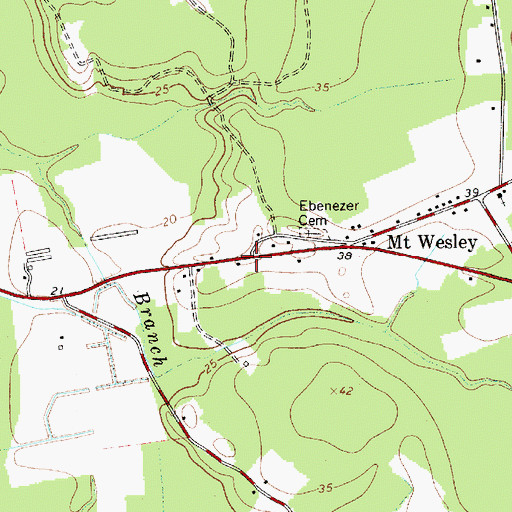 Topographic Map of Nathaniels Retreat, MD