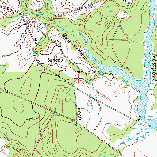 Topographic Map of Newport Hills, MD