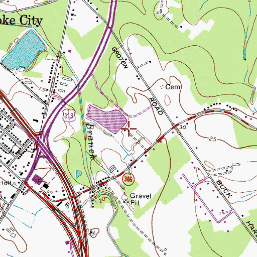 Topographic Map of Newtown Recreation Area, MD
