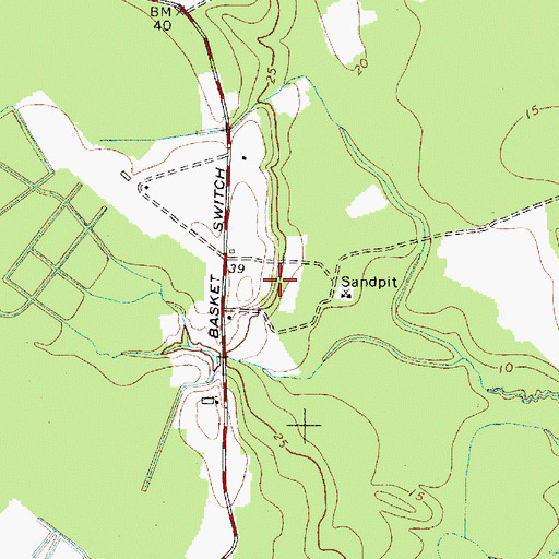 Topographic Map of Oak Hill Estates, MD