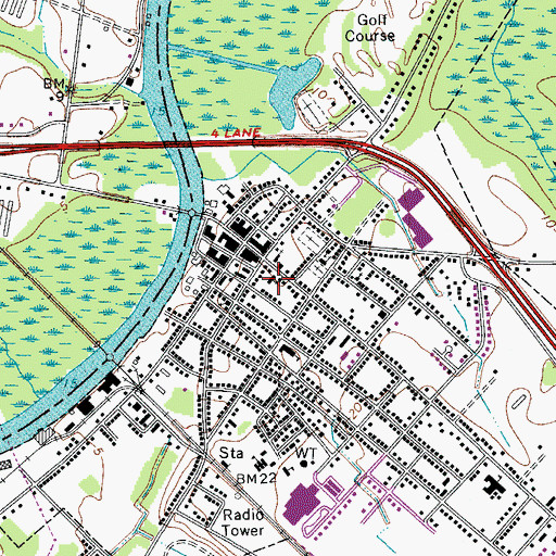 Topographic Map of Pitts Creek Presbyterian Church, MD