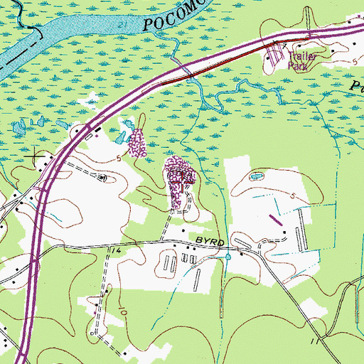Topographic Map of Pocomoke City Land Fill, MD