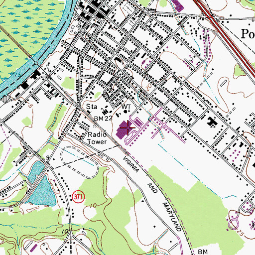 Topographic Map of Pocomoke Middle School, MD