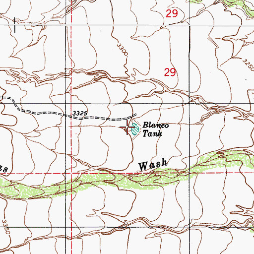 Topographic Map of Blanco Tank, AZ