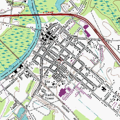 Topographic Map of Pocomoke Primary School, MD