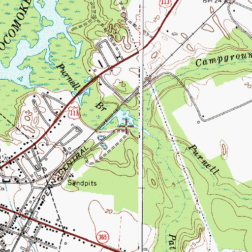 Topographic Map of Purnell Pond, MD