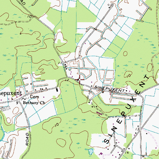 Topographic Map of Saint Johns United Methodist Church, MD