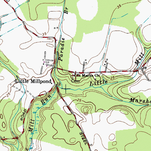Topographic Map of Saint Marks Cemetery, MD