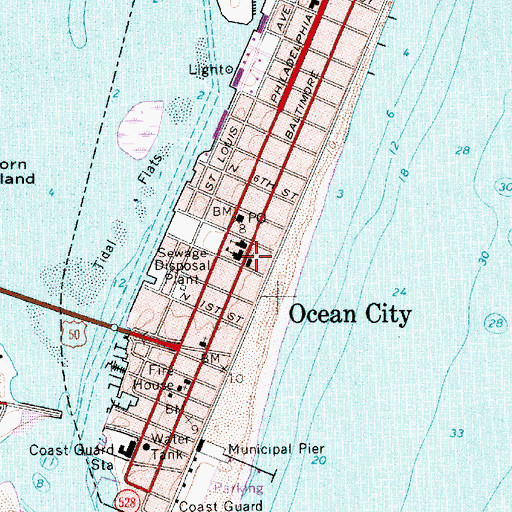 Topographic Map of Saint Pauls-by-the-Sea Episcopal Church, MD