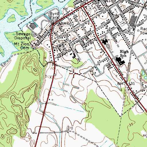 Topographic Map of Snow Hill Middle School, MD