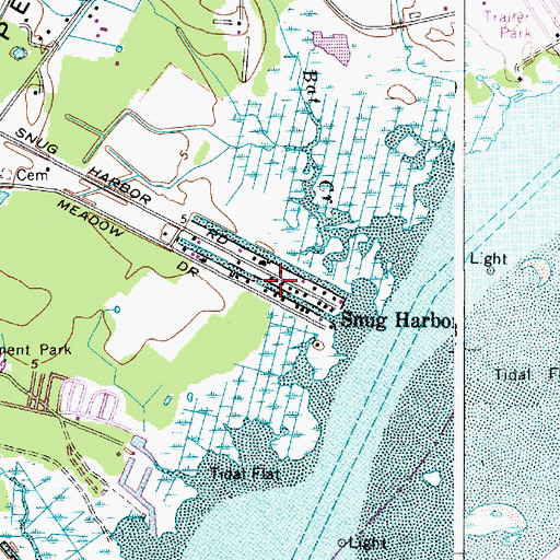 Topographic Map of Snug Harbor, MD